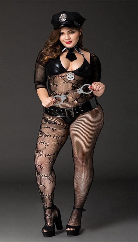 Sexy and Cuffed - Bodystocking Police Costume