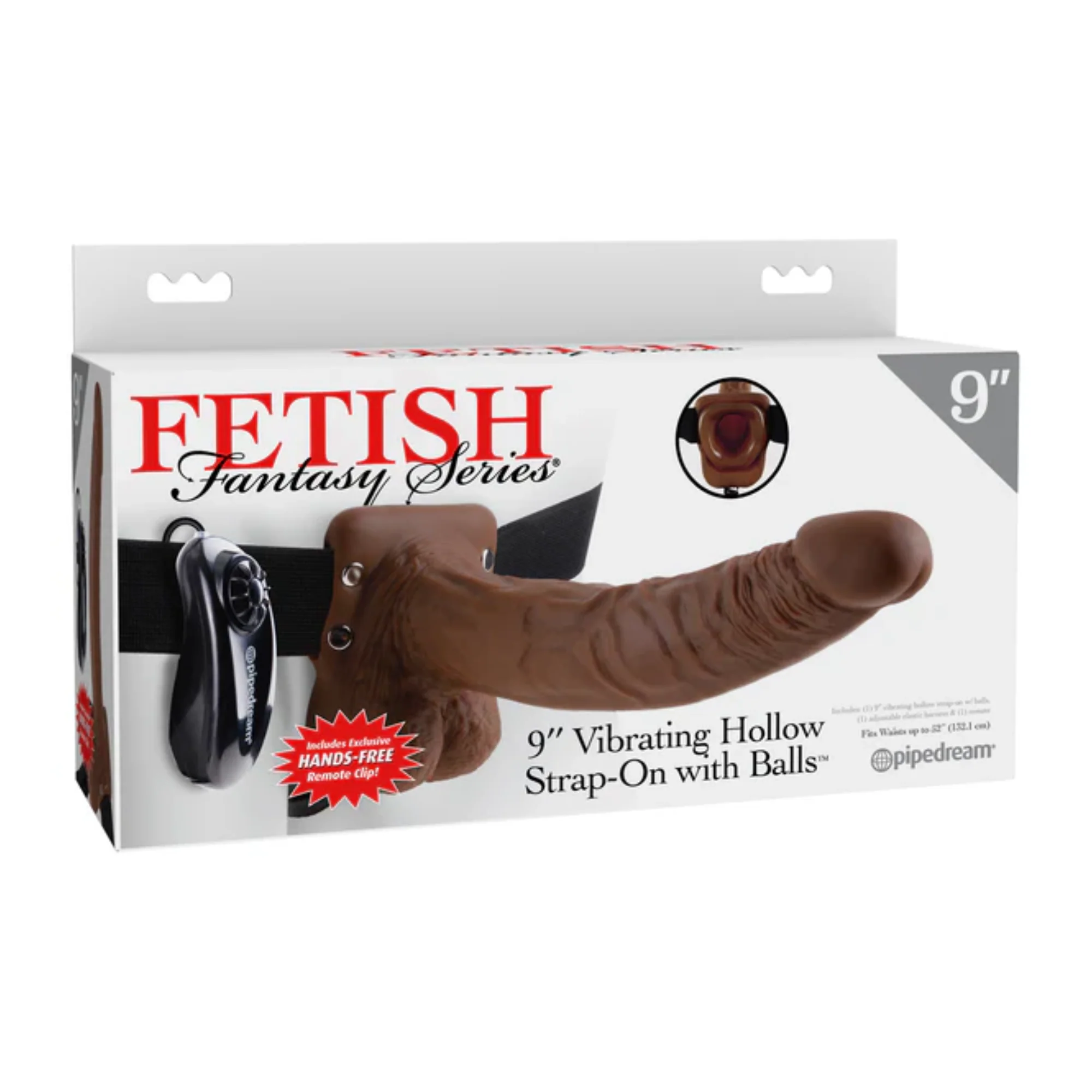 Fetish Fantasy 9" Vibrating Hollow Strap-On With Balls - Image 5