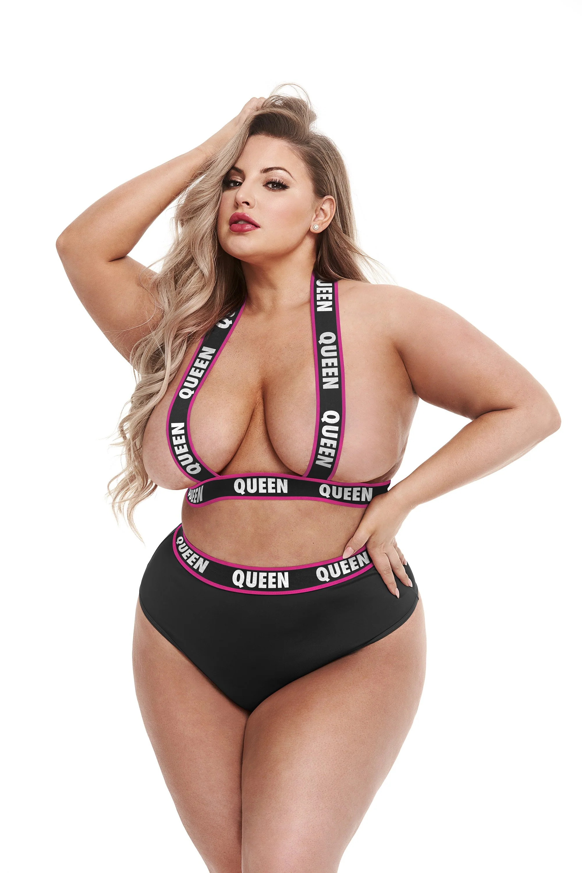 Lapdance Lingerie QUEEN Elastic High Waisted Lingerie Set