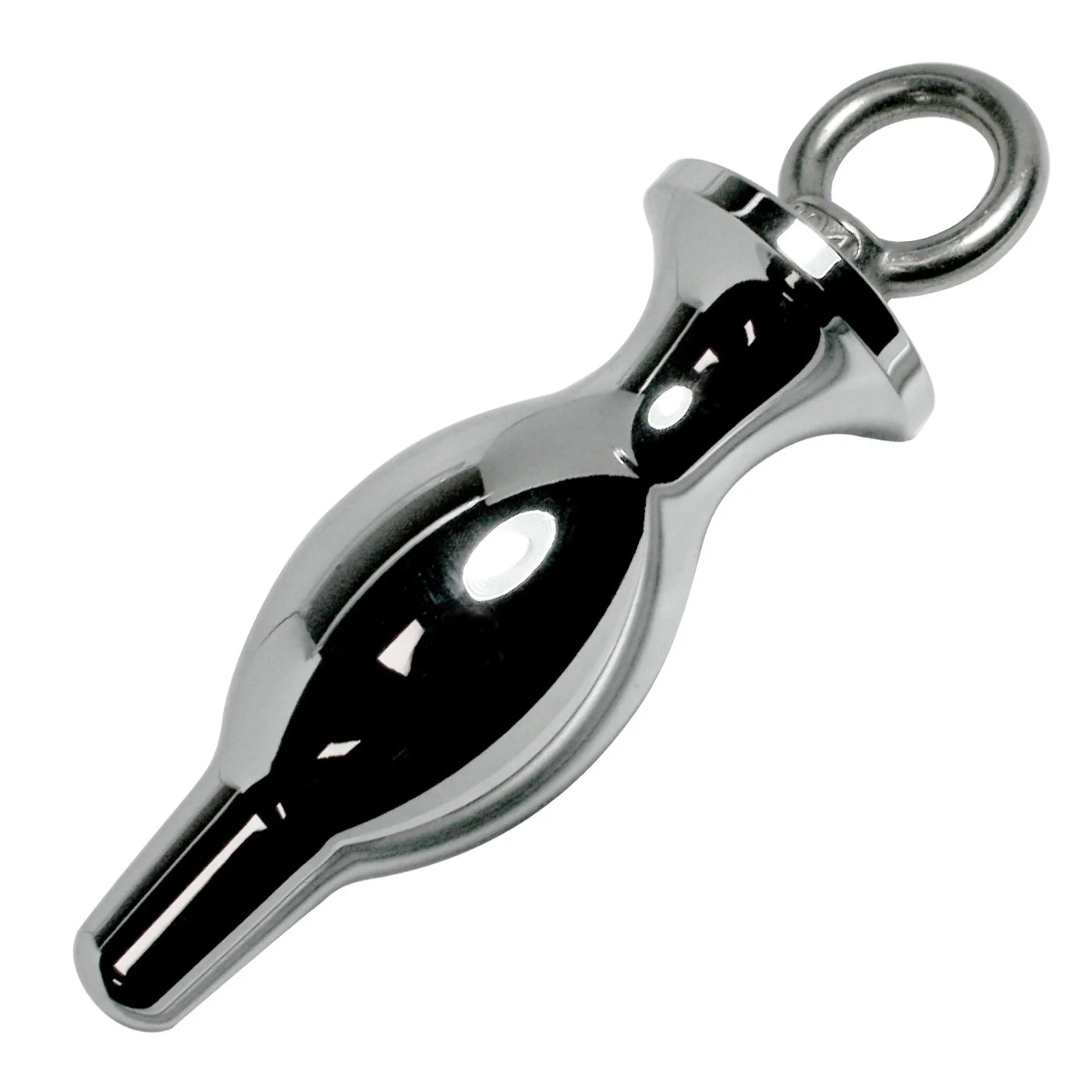 Weighted Metal Bulbed Anal Plug With Pull Ring - You'll feel the quality