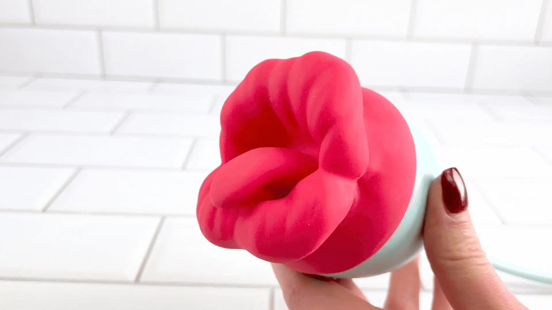 Pretty Pink Lips Self-Motion Flickering Tongue with Thruster - Image 2