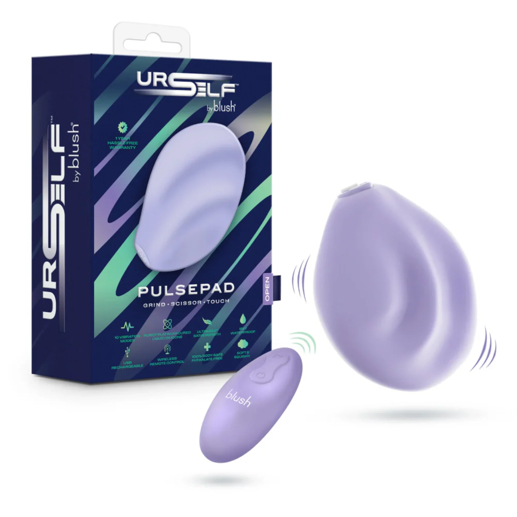 Urself Pulse Pad Rechargeable Silicone Grinder with Remote