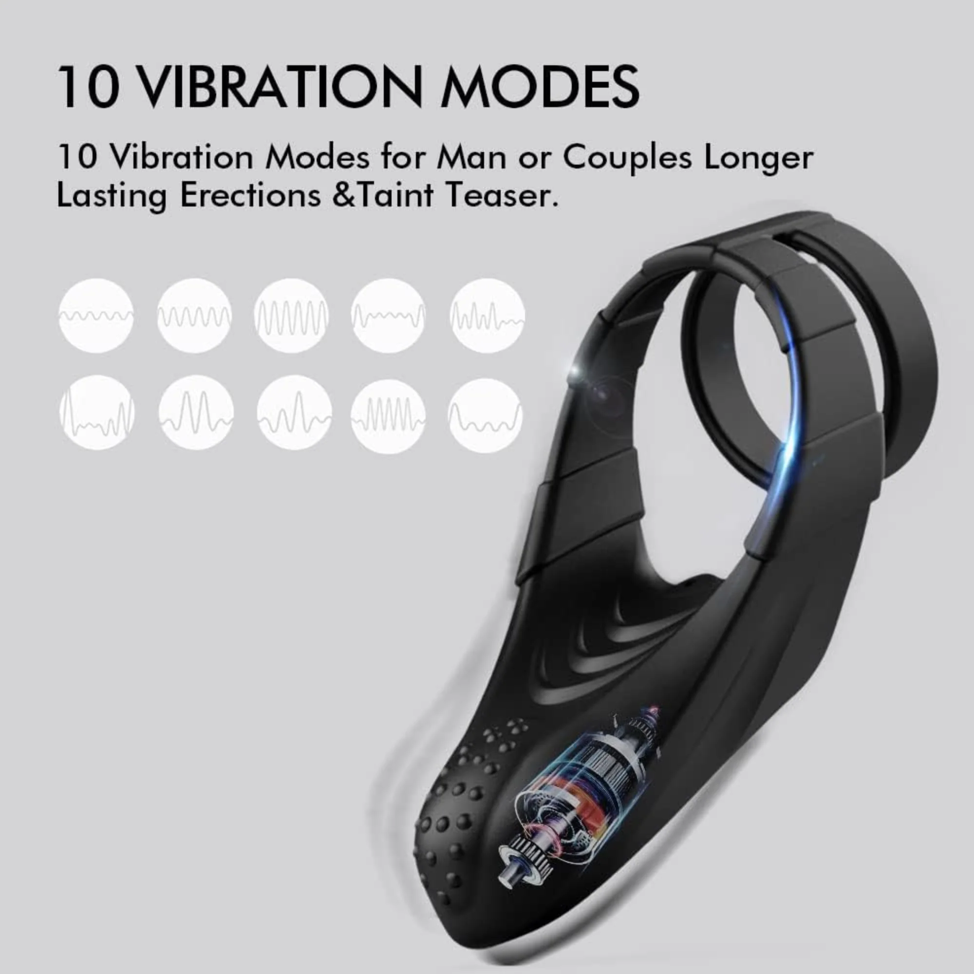 Sperm Locking Dual Cock Ring with Taint Teaser - Image 9
